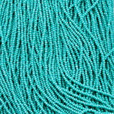 13/0 Charlotte Cut Preciosa (Czech) Bead Opaque Green Aqua AB Strung